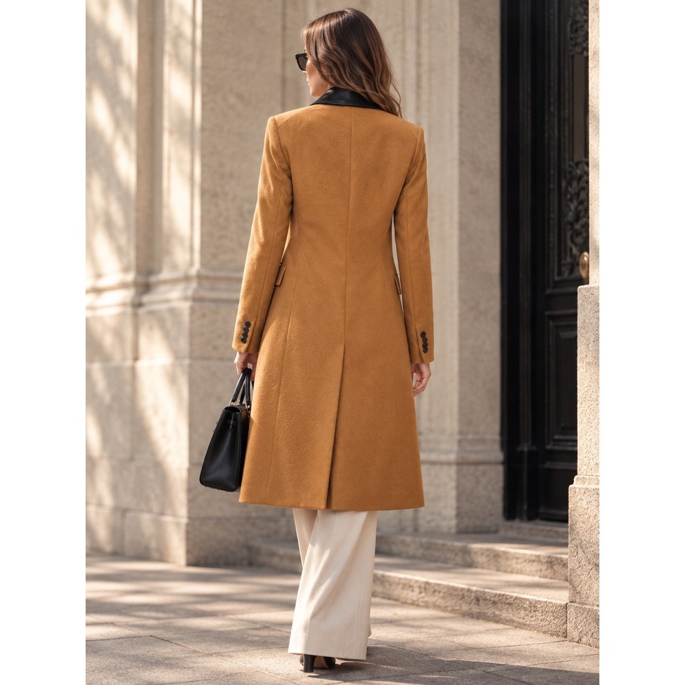 Veronica Beard Chesterfield Dickey Camel Wool Cashmere Long Coat Size 2 - Picture 2 of 10